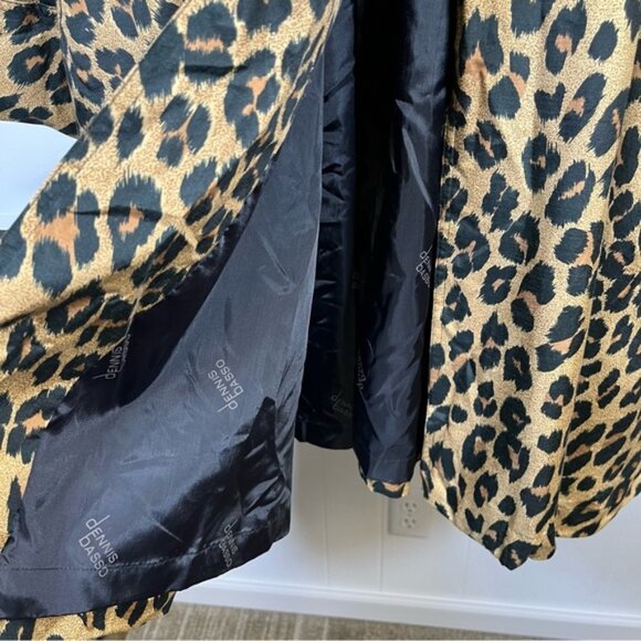 Vintage Dennis Basso Leopard Animal Print Silk Blend Swing Coat Size 3XL - Picture 15 of 16
